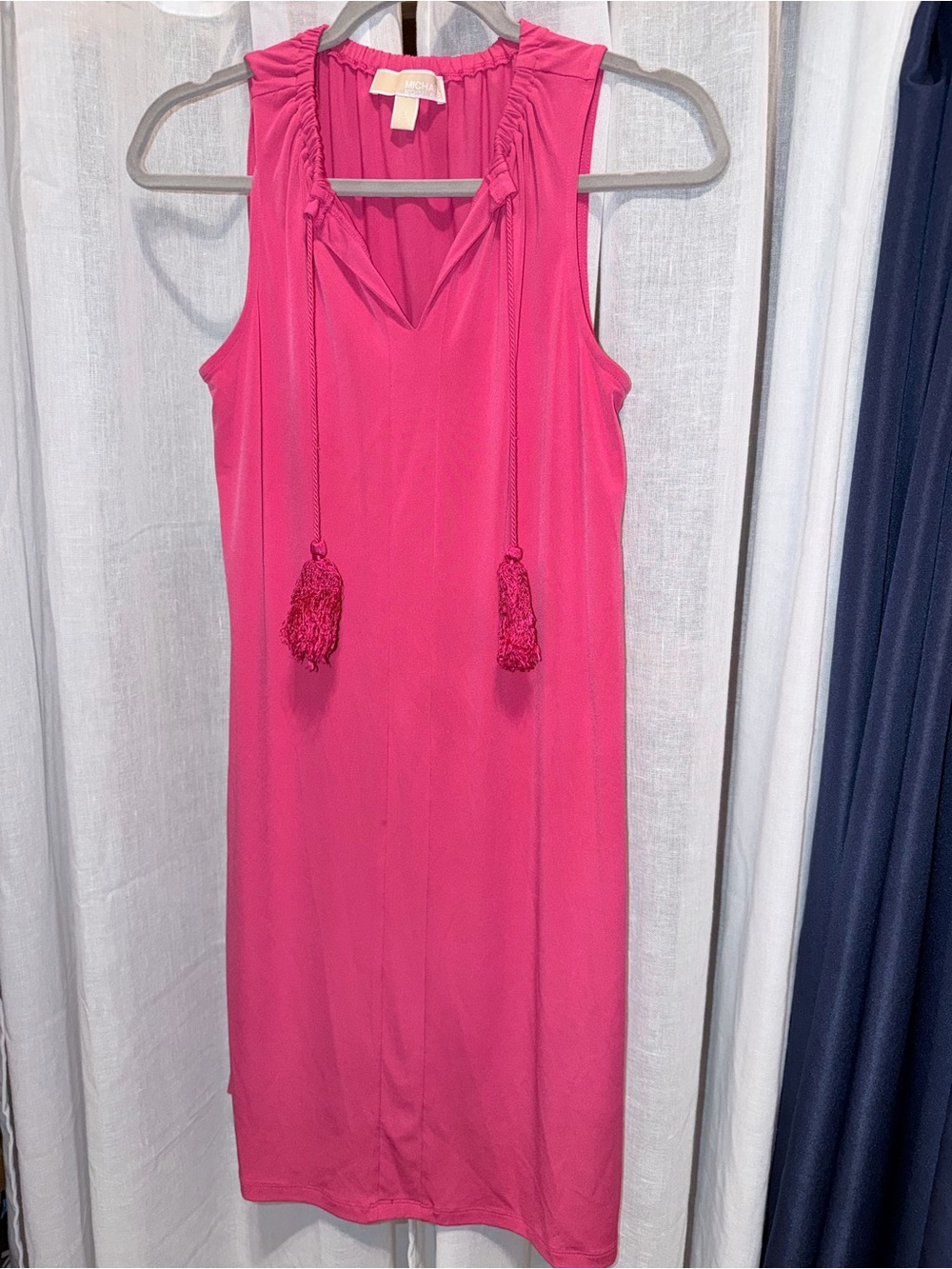 MICHAEL Michael Kors Hot Pink Sleeveless Midi Dress - Picture 1 of 4